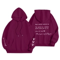 Felpa con cappuccio unisex color prugna con stampa posteriore e tasca a marsupio - S / Tops / Viola Prugna