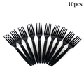 Set of 10 black plastic forks for 2024 graduation party tableware and dining events - Black Fork