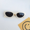 Occhiali da sole cat-eye retrò con montatura bianco crema e lenti scure UV - Bianco Sporco