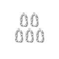 Five pieces of wavy oval 304 stainless steel pendants for DIY jewelry making and necklaces - Irregular Ring Style (TZ-TP0798-01) / 5 Pieces