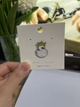 Cartoon white duck enamel pin with yellow crown on a display card for bags - 82*Duck with Crown Pin