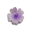 Purple gradient translucent 4cm plumeria flower hair claw clip with glitter finish - Colorful Plum Blossom Clip / Purple