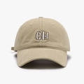 Men's khaki baseball cap with high-quality CH letter embroidery and wide brim peak - Adjustable / Khaki