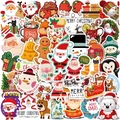 50Pcs Christmas waterproof stickers cute cartoon vinyl decals for laptop water bottle luggage - 50 Sheets