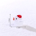 Miniature white Christmas duck with red hat figurine for DIY snow landscape DIY decor - Luminous Milky White