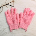 Peeling-Handschuhe aus Nylon in Rosa mit elastischem Bund und praktischem Handgelenkbund - 1 Paar / Rosenrot