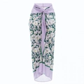 Jupe portefeuille à fleurs lavande avec ceinture à nouer et ourlet irrégulier - Taille unique / Sarong Violet Uniquement
