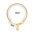 Minimalist gold snake bone chain bracelet with heart pendant and adjustable clasp - Gold (16cm+5cm)