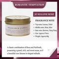Rose scented soy candle in white and gold tin jar with lemon and violet notes - Rose / 80g