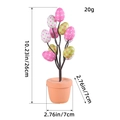 Easter egg potted plant with pink and green polka dot eggs on branches, height 26cm - Polka Dot Egg Style