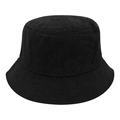 Cappello a secchiello classico in velluto a coste nero con trama a coste per l'inverno - M(56-58cm) / Nero
