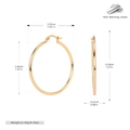 Detailed size specifications for 925 sterling silver gold hoop earrings with weight info - 40mm / Gold