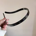 Minimalist glossy black resin headband with fine edge design and polished finish - Eyeglass Style Headband / Black