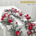 1.8m white flocked Christmas garland with red ornaments and gift box decorations - 1.8m Red Garland
