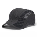 Dark grey quick-dry baseball cap featuring laser-cut geometric mesh for outdoor sports - Dark Grey Laser Cut Style (B2)