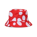 Damen Wende-Fischerhut mit einem leuchtend rot-weißen Punktmuster für den Sommer - Einheitsgröße (58cm) / Rot mit Weißen Unregelmäßigen Punkten (10)