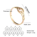 Titanstahlring mit nordischem Totem und Größentabelle mit US-Ringgrößen von 6 bis 14 - US 7 / Gold
