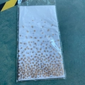 White disposable tablecloth with elegant rose gold foil polka dots for parties - Glitter Rose Gold Tablecloth