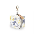 Floral waterproof leather pacifier bag with gold metal hook and zipper detail - Maple Leaf