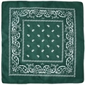 Bandana paisley en pur coton vert foncé avec motifs vintage classiques sur fond blanc - Bandana 54*54cm / Bandana 100% Coton 20# Vert Foncé