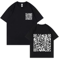 Detail view of Ivan Cornejo Mirada Tour 2025 black cotton t-shirt with QR code prints - S / Black
