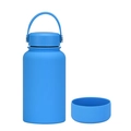 650ml blue stainless steel sports water bottle with matte finish and silicone base - 650ml / Aqua Blue