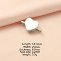 Detail view of heart-shaped silver watch strap charm with size and weight specifications - Heart (MP703)