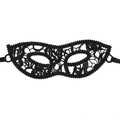 Detailed close-up of intricate black lace mask texture for masquerade events - Flat Top