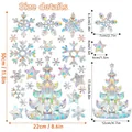 Size chart for colorful PVC Christmas window stickers with tree and snowflake dimensions - Christmas Snow / 22*30cm