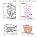 DIY Sonnenblumen und Blumentopf Silikonform Set mit Maßen und fertigem Kunsthandwerk - Gänseblümchen-Stecker + Blumentopf-Basis