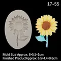 Sunflower silicone mold with gray texture and yellow flower finished craft model - Gray