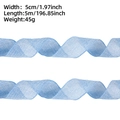 Blue 5cm sheer mesh ribbon for Easter party decor, 5 meters long with wavy texture - 5 Meters / Blue