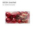 Christmas ball ornament set in bright red color 6cm 20pcs with matte and glitter finishes - 6cm Bright Red Asfzm (20 Pieces)