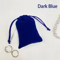 Elegant deep blue velvet drawstring jewelry pouch for storing rings and small necklaces - 7cm*9cm / Dark Blue