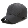 Dunkelgraue gesteppte Baseballkappe für Herren mit Fleece-Futter und Ohrenschutz - Verstellbar / Grau