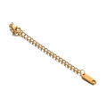 Golden stainless steel extension chain with lobster clasp and S.steel engraved tag - Gold Engraved Rectangle