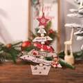 Nordic wooden Christmas tree hanging ornament with reindeer and star in red and white - Reindeer Wooden Pendant