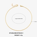 Golden 1.2mm stainless steel snake chain necklace with 40cm+5cm adjustable length - 1.2mm-40+5cm / Gold