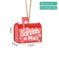 Red iron Santa's Mail mailbox ornament with snowflake design and jute hanging rope - Mailbox (Single)