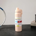 Light pink 304 stainless steel vacuum bottle with carrying handle and thermal insulation - Off-white
