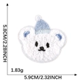 Cartoon white bear towel embroidery patch with blue striped hat and dimensions - Blue Hat White Bear-5.8*5.9cm