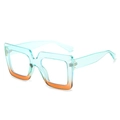 Occhiali anti luce blu squadrati oversize con montatura sfumata verde e arancione - Montatura Sfumata Verde e Tè