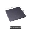 8-inch square black natural slate board with rustic edges for sushi and steak - Square 20*20cm