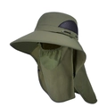 Army green outdoor sun hat with face cover and neck flap for fishing and hiking - Army Green