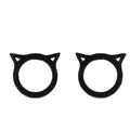 Pair of minimalist black cat ear stud earrings made of high-quality stainless steel - Cat Ear Shape (387) / Black