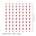 Cannucce di carta a righe bianche e rosse per festa di compleanno a tema pompiere, 10 pezzi - Cannucce in Carta a Righe 10 pezzi