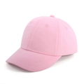Detail view of pink cotton twill baseball cap with curved brim and breathable eyelets - Size 44 (0-8 Months) / Light Pink