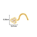 Golden titanium alloy nose screw with three zircons arranged in a triangle 0.38cm - Three-Stone Triangle Style (T2556-2#) / Gold