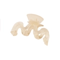 Macro detail of a large transparent wave hair claw clip made of durable resin material - 9cm M Size - Off-white / Bulk (No Packaging)