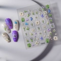 3D reliëf nagelstickers met bloempatronen, vlinders en decoratieve omlijstingen - Paarse Tulp Vlinder (FEB-655)